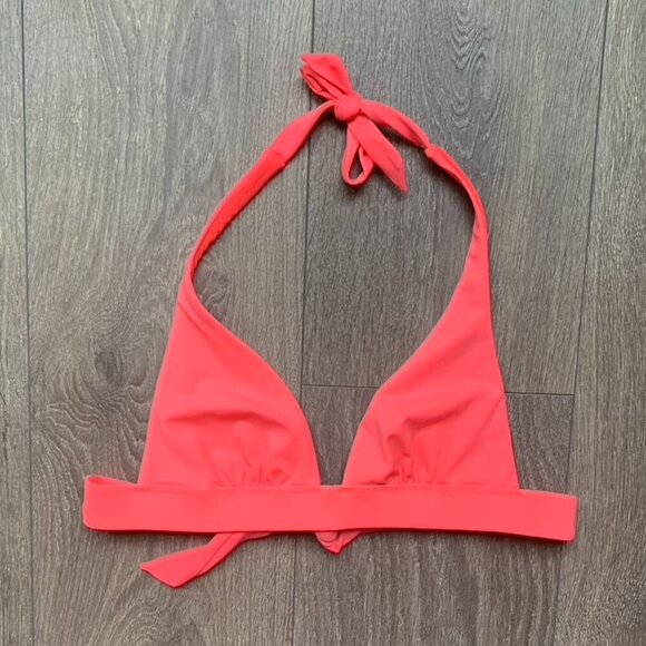Victoria's Secret Triangle Bikini Top Halter tie Coral Pink Y2k 2000s Size XS - Picture 2 of 13